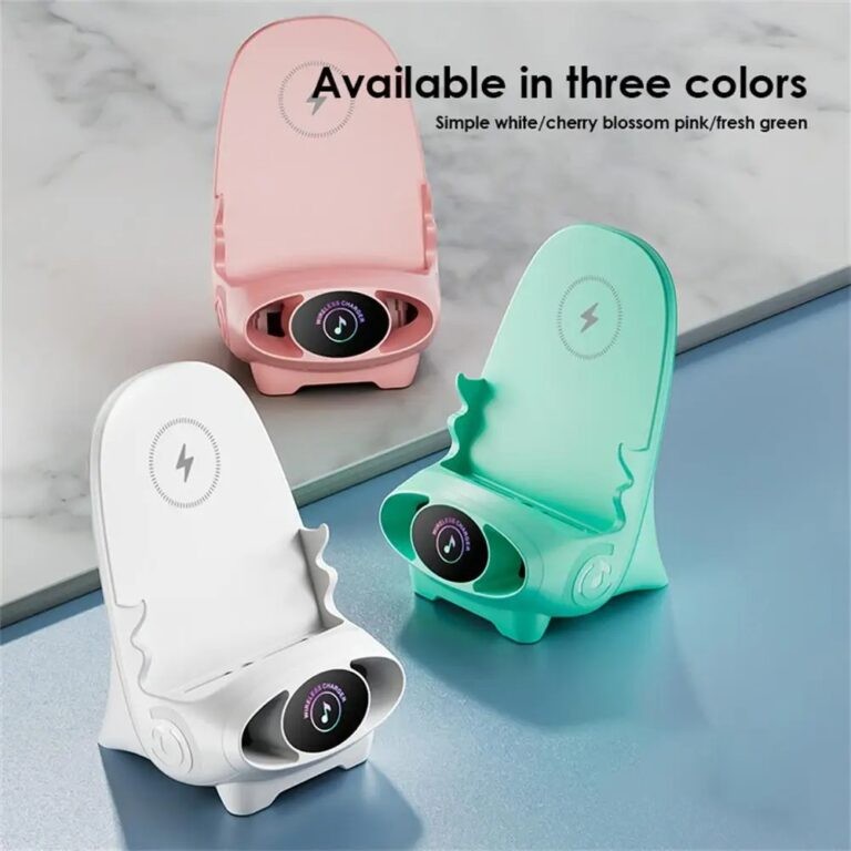 Soporte para teléfono con mini silla inalámbrica de carga rápida multifunción