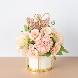 Flores artificiales en maceta, pequeñas y frescas, flores falsas de imitación, adornos decorativos para sala de estar.