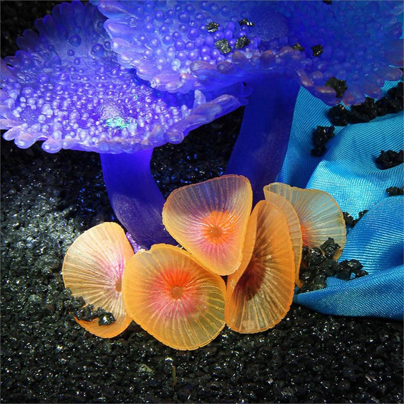Acuario de coral artificial submarino, plantas acuáticas, decoración para el hogar