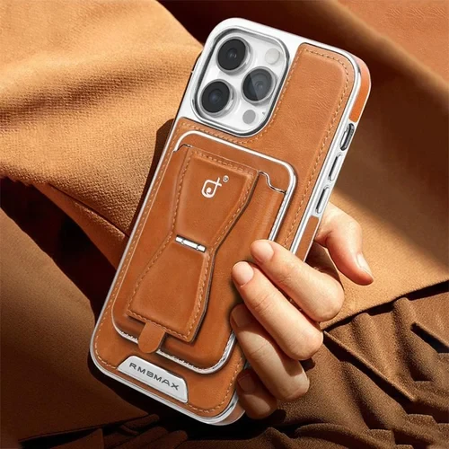 Funda magnética de cuero de lujo para iPhone con tarjetero extraíble