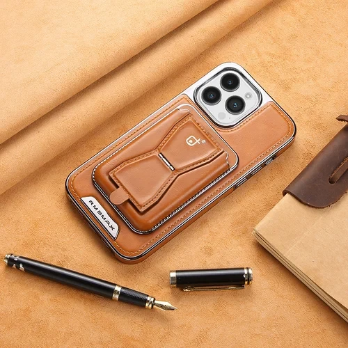 Funda magnética de cuero de lujo para iPhone con tarjetero extraíble