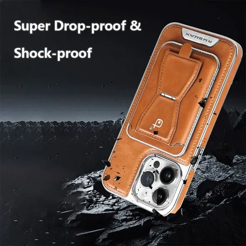 Funda magnética de cuero de lujo para iPhone con tarjetero extraíble