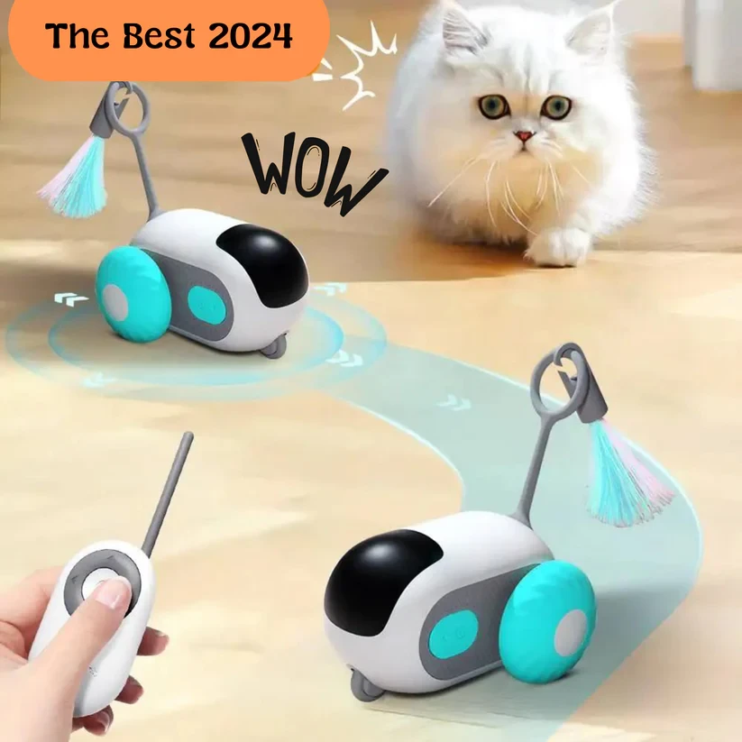 Coche de juguete para gatos con control remoto inteligente