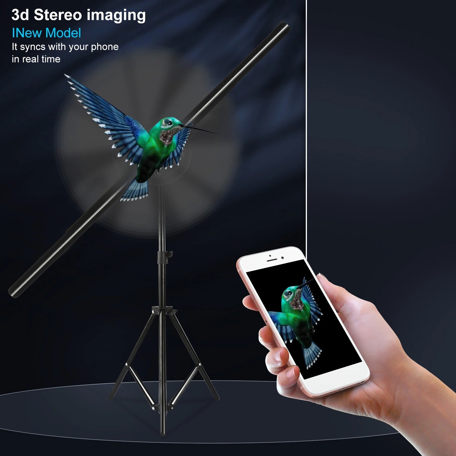Proyector holográfico 3D con ventilador rotatorio