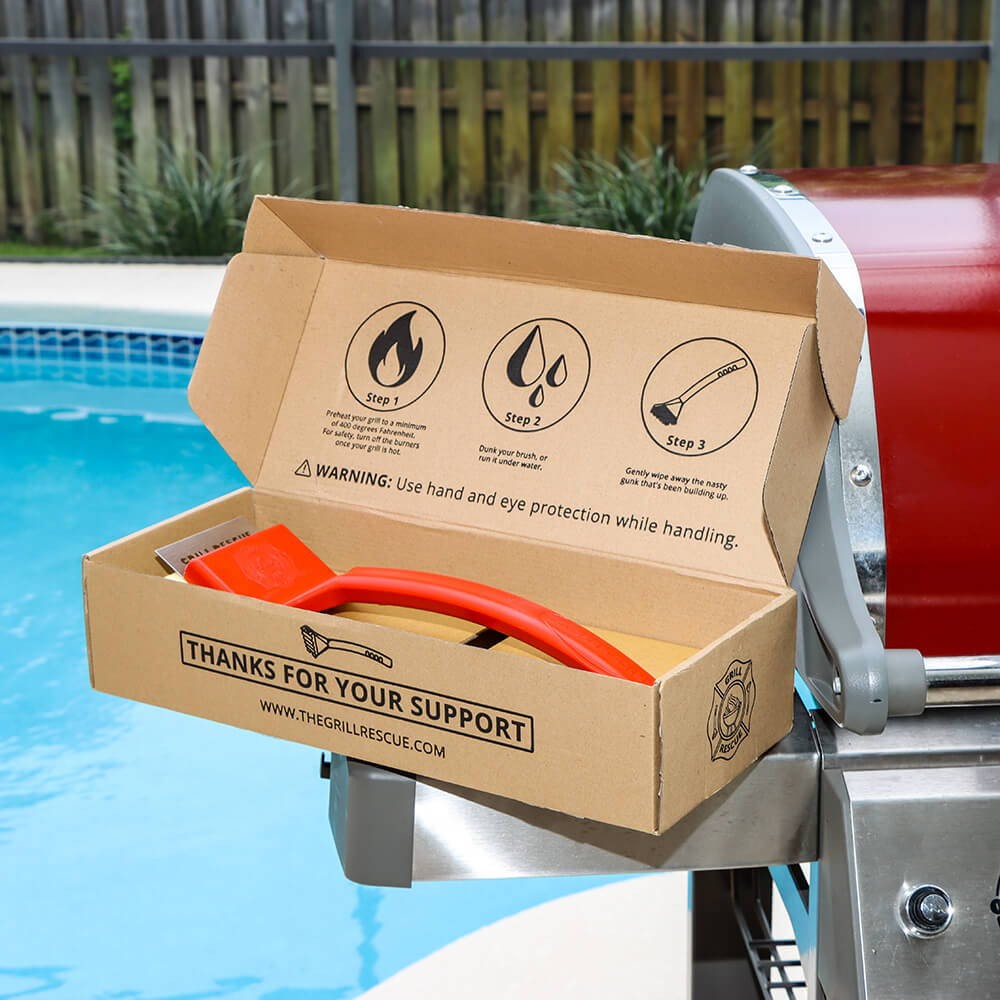 Cepillo para parrilla con raspador