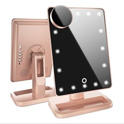 Espejo de maquillaje LED y Bluetooth