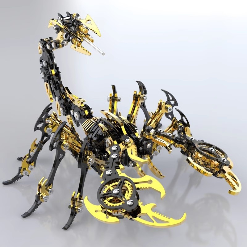 Rompecabezas de metal 3D de escorpión, kit de modelos coloridos para regalos y decoración
