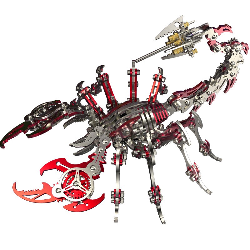 Rompecabezas de metal 3D de escorpión, kit de modelos coloridos para regalos y decoración