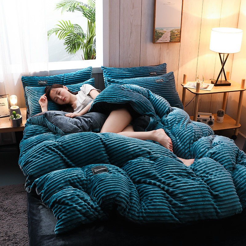 Juego de cama de terciopelo coral mágico de doble cara