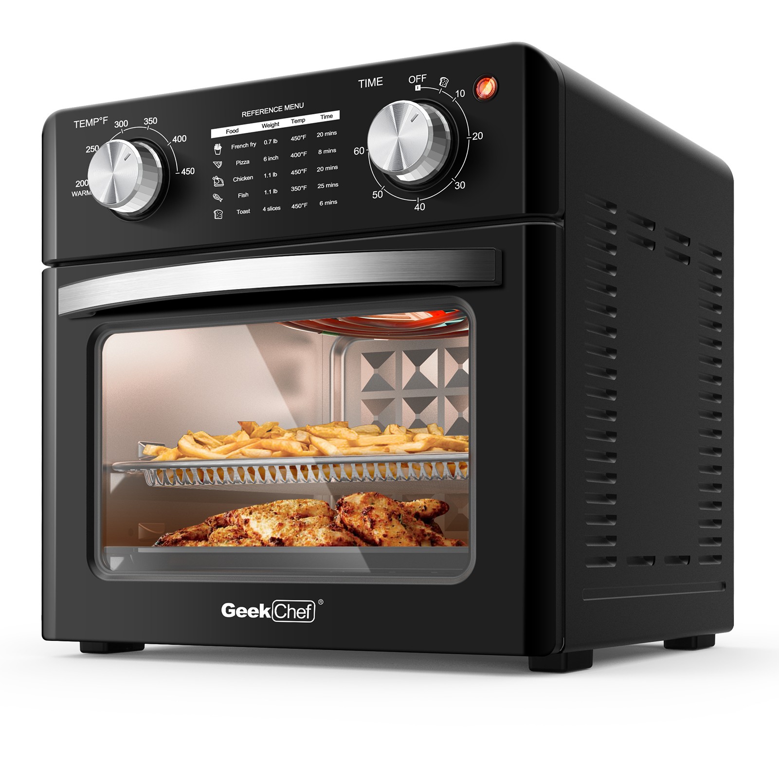 Freidora de aire y horno tostador 4 en 1 de 10 cuartos