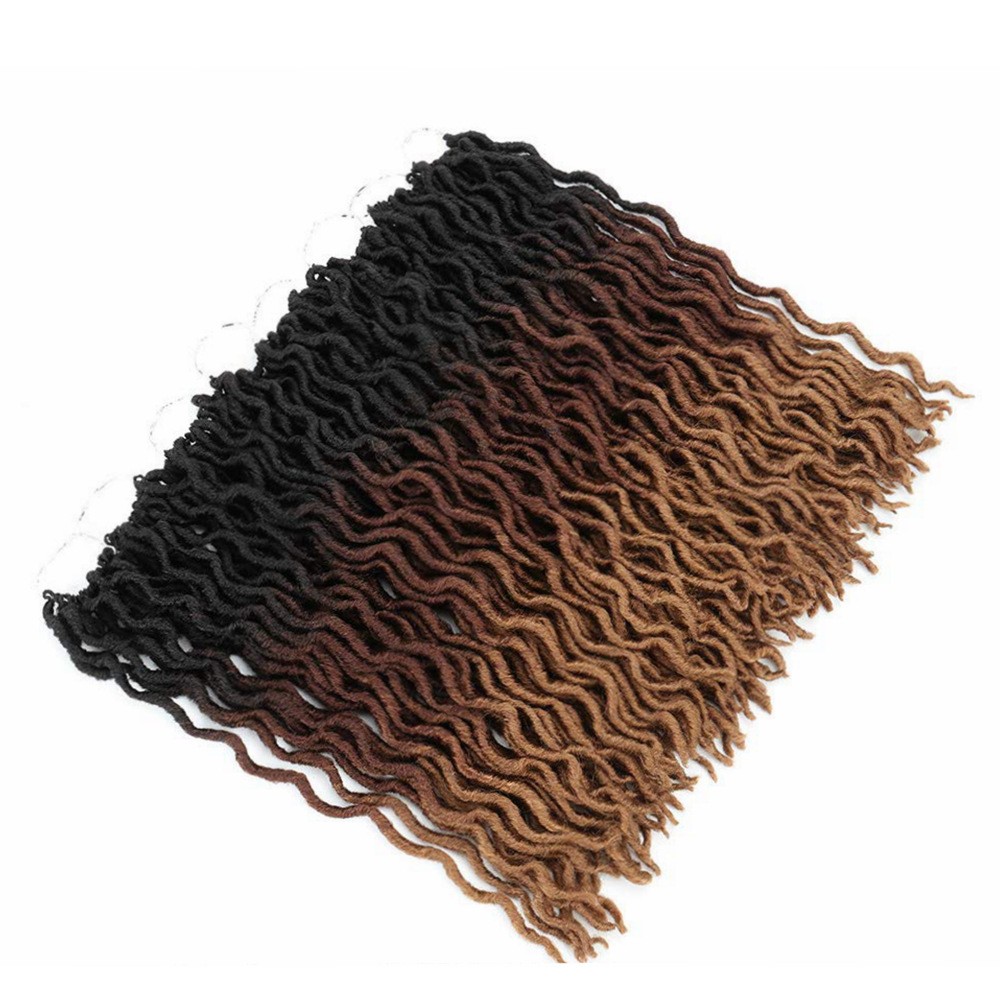 Extensiones de cabello de crochet ombré con rizos en cascada