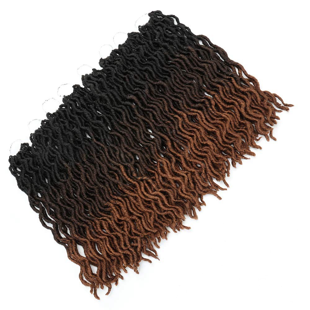 Extensiones de cabello de crochet ombré con rizos en cascada