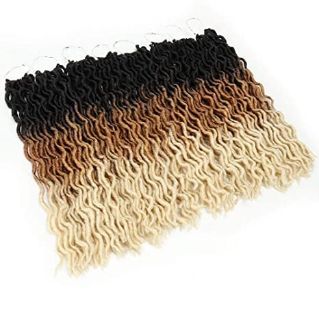 Extensiones de cabello de crochet ombré con rizos en cascada
