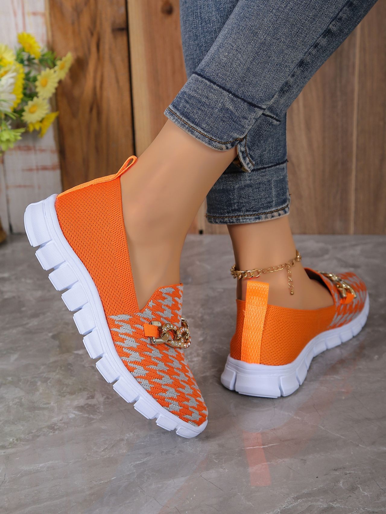 Mocasines de malla Breezy Houndstooth