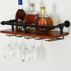 Estante de vino colgante de pared para barra industrial