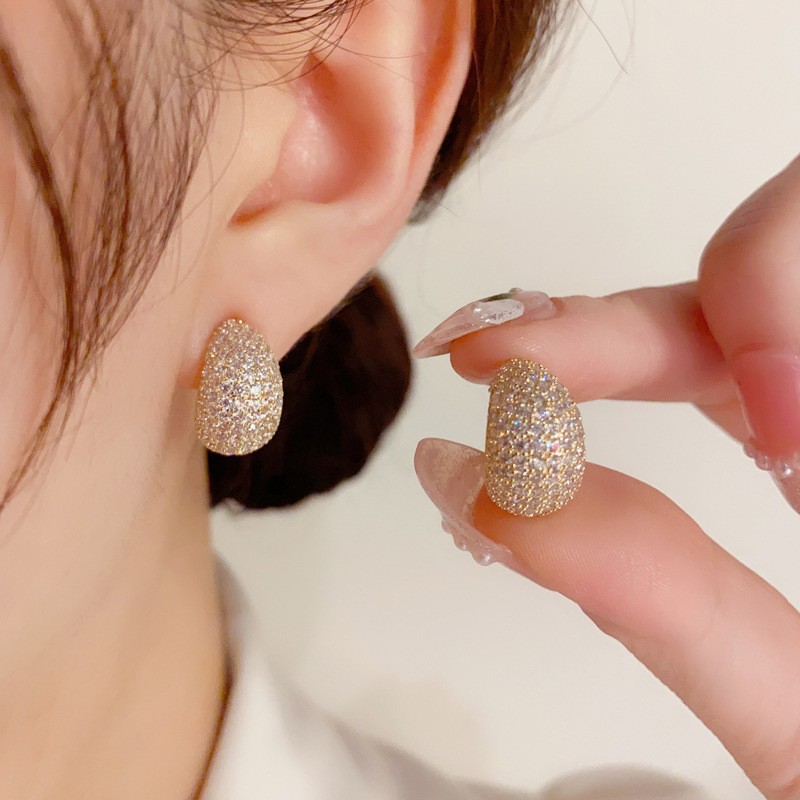 Pendientes de gota de agua de plata de ley