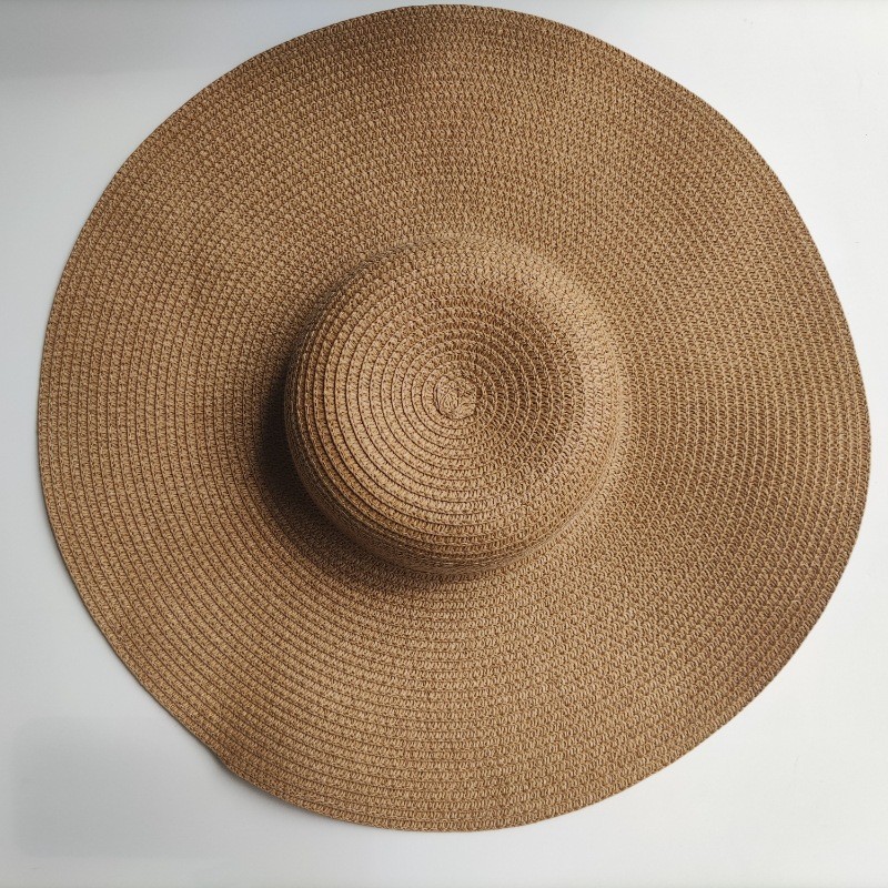 Sombrero de paja de ala ancha para mujer