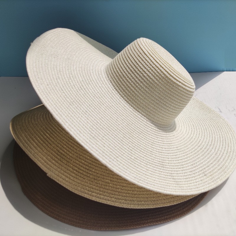 Sombrero de paja de ala ancha para mujer
