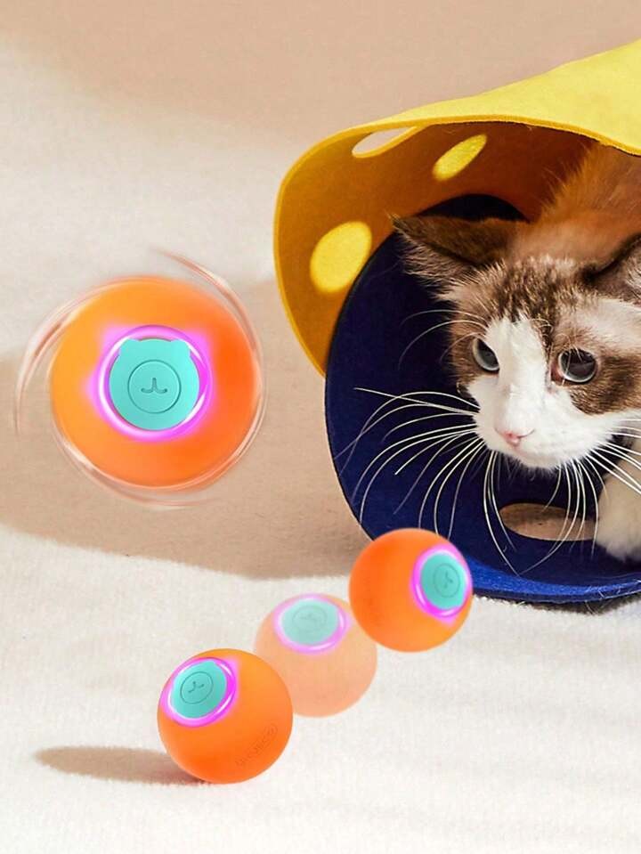 Pelota interactiva que rebota para gatos que se mueve sola