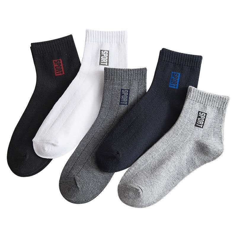 Conjunto de 5 pares de calcetines transpirables de tubo medio para hombre
