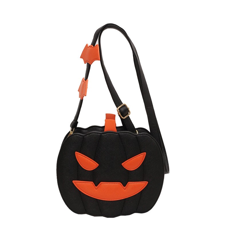 Bolso bandolera de calabaza y murciélago de Halloween