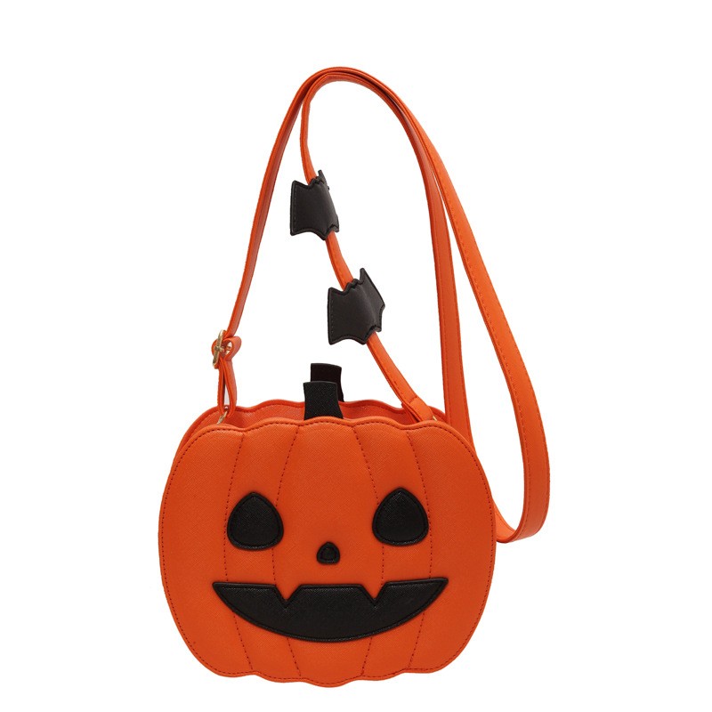 Bolso bandolera de calabaza y murciélago de Halloween