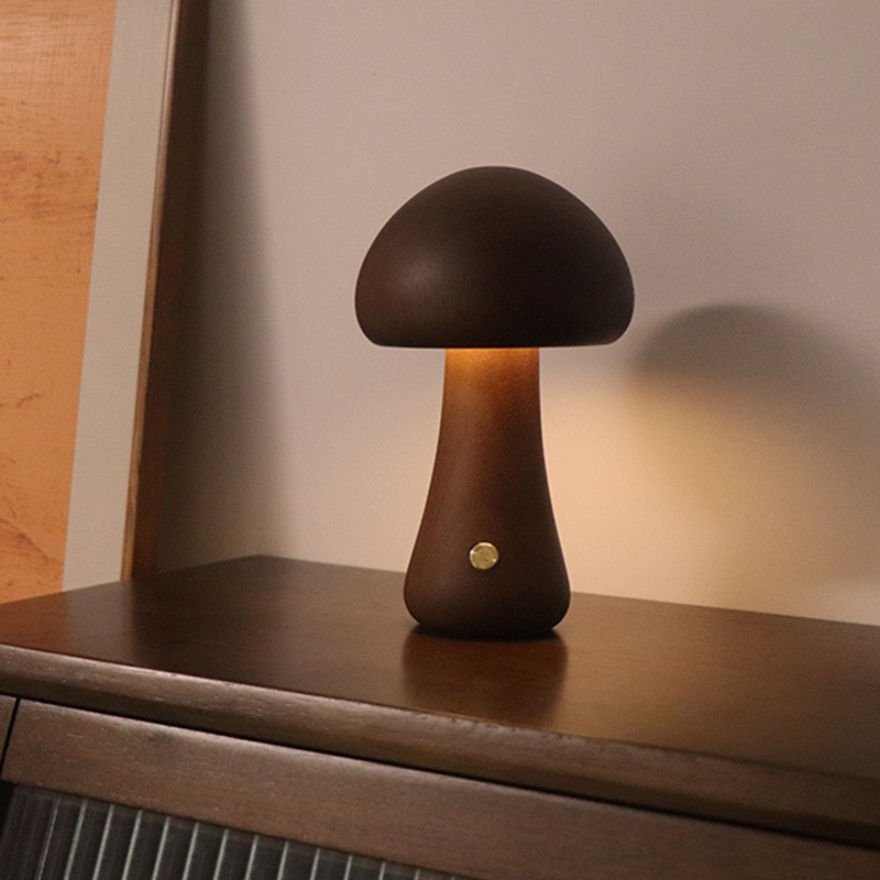 Luz nocturna LED con forma de hongo de madera GlowMush