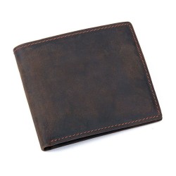 Cartera vintage premium de cuero Crazy Horse para hombre - Edición multifunción