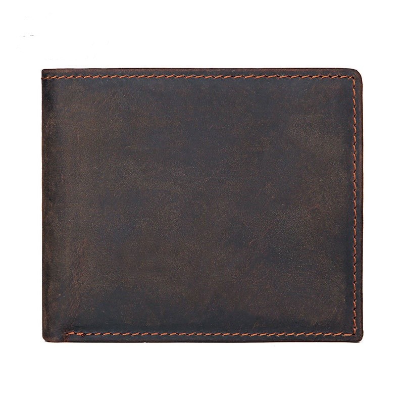 Cartera vintage premium de cuero Crazy Horse para hombre - Edición multifunción
