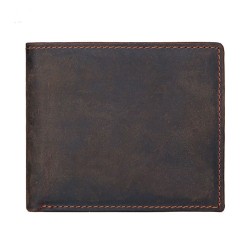 Cartera vintage premium de cuero Crazy Horse para hombre - Edición multifunción