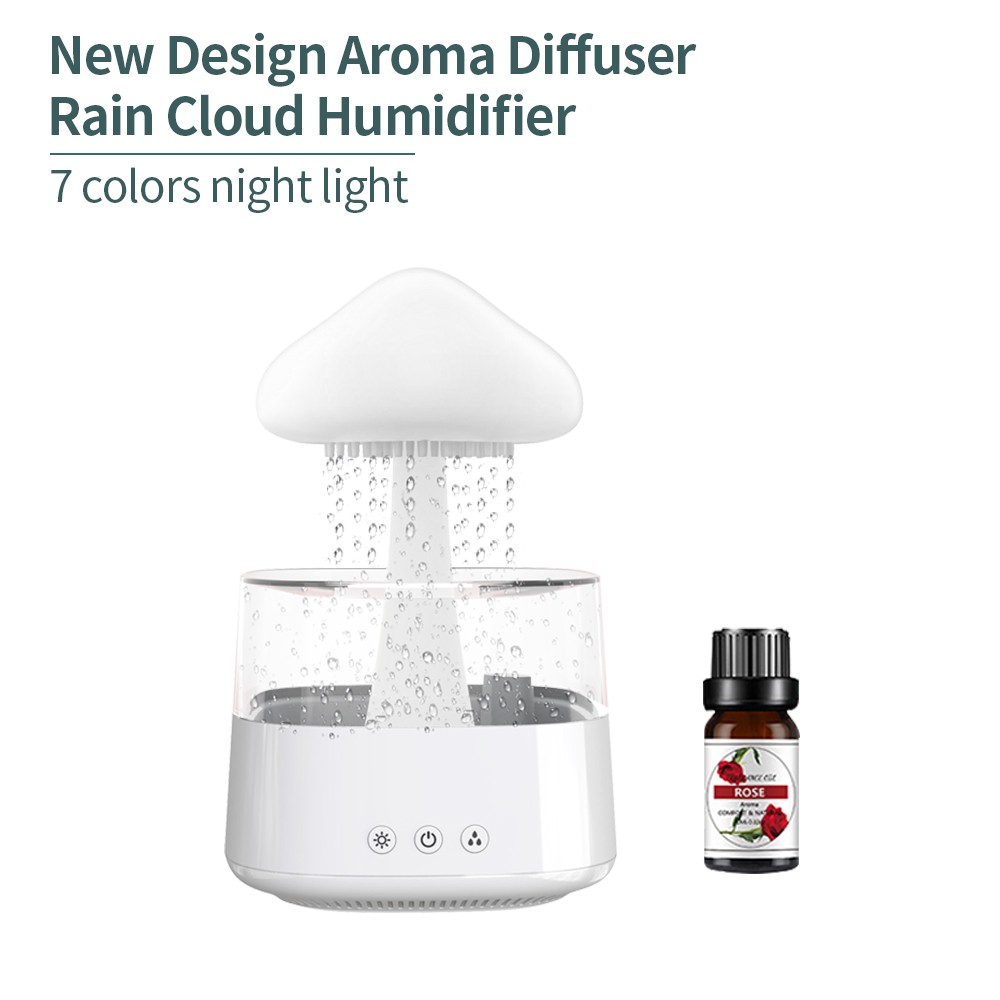 Lámpara aromática con sonido de gotas de lluvia de hongos