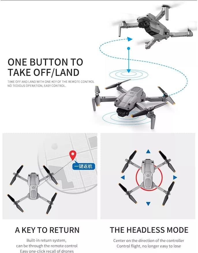 Dron, G5, cámara dual 4K, evitación de obstáculos, con 2 baterías.