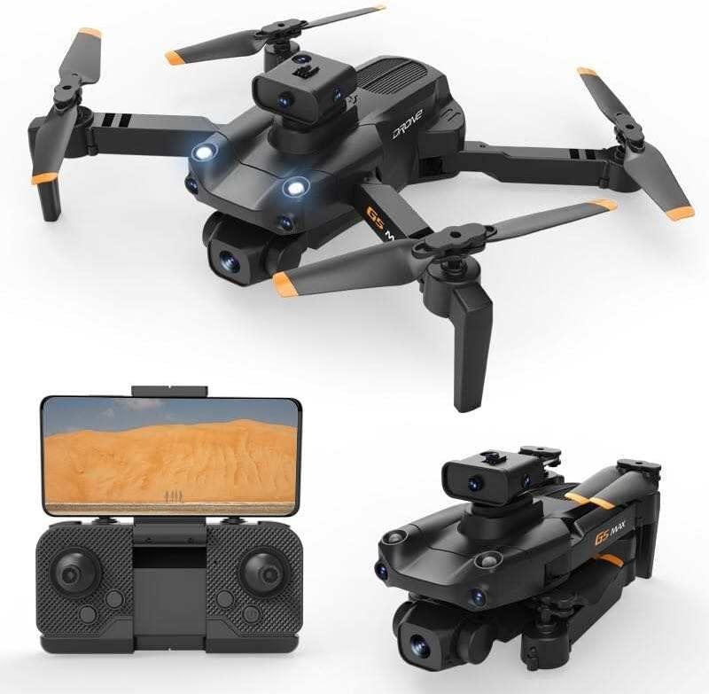Dron, G5, cámara dual 4K, evitación de obstáculos, con 2 baterías.
