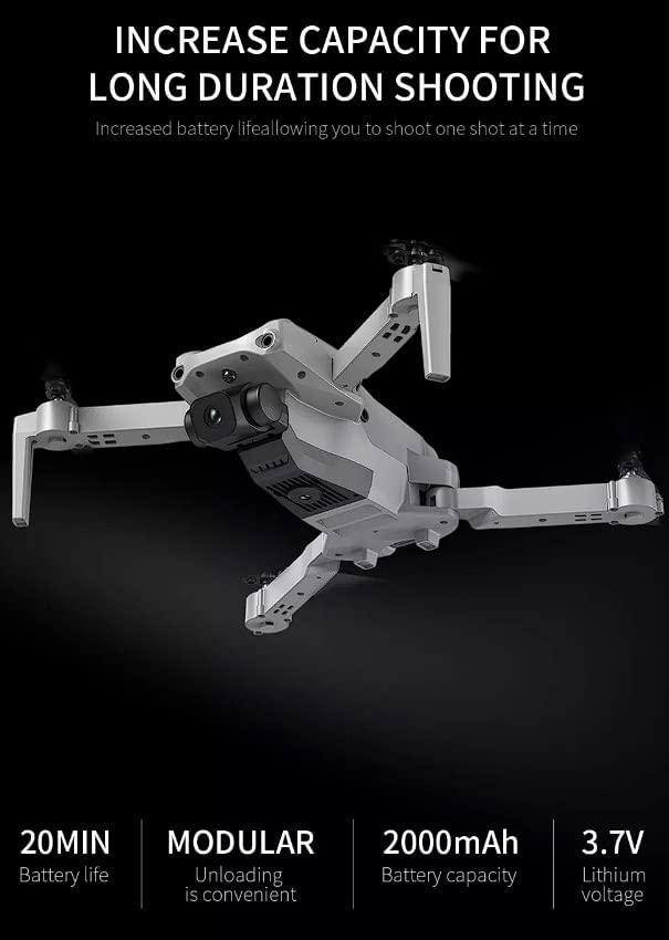 Dron, G5, cámara dual 4K, evitación de obstáculos, con 2 baterías.