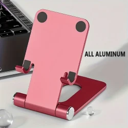 Soporte para teléfono móvil de aleación de aluminio, plegable, multifuncional, de escritorio, con forma de tablón de metal.