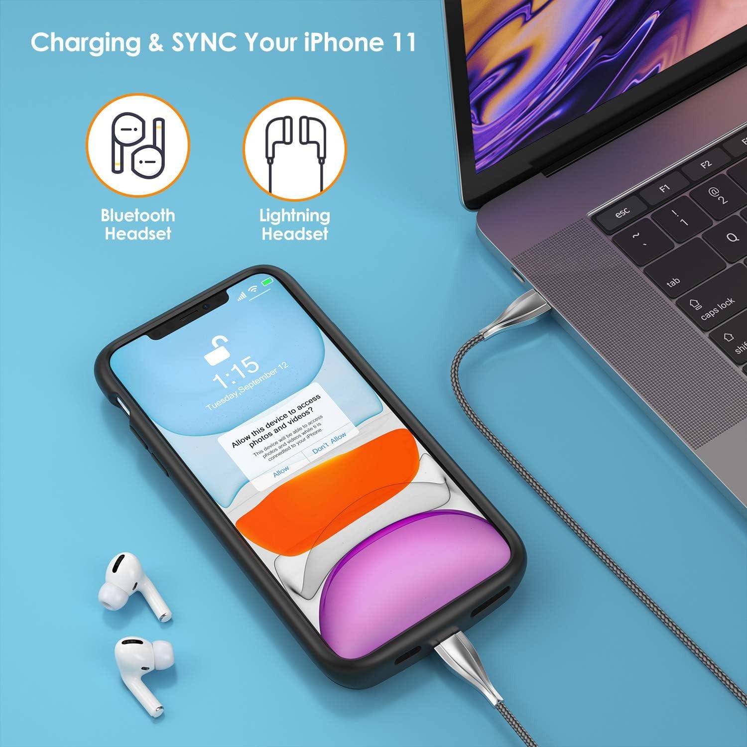 Funda con batería para iPhone 11 Pro Max, 5000 mAh