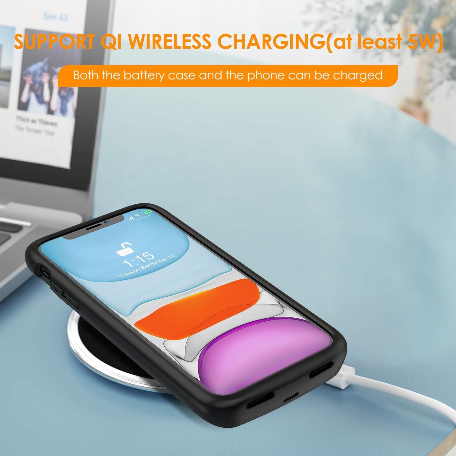 Funda con batería para iPhone 11 Pro Max, 5000 mAh