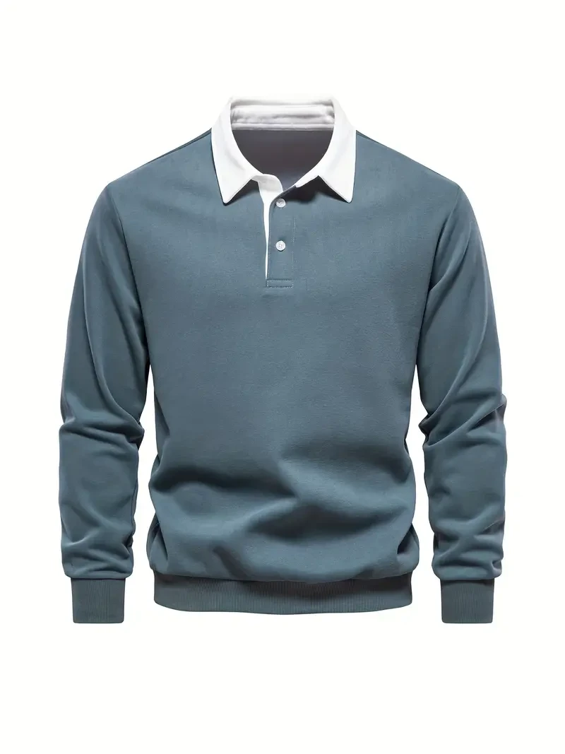 Suéter de mezcla de algodón con bloques de colores retro para hombre