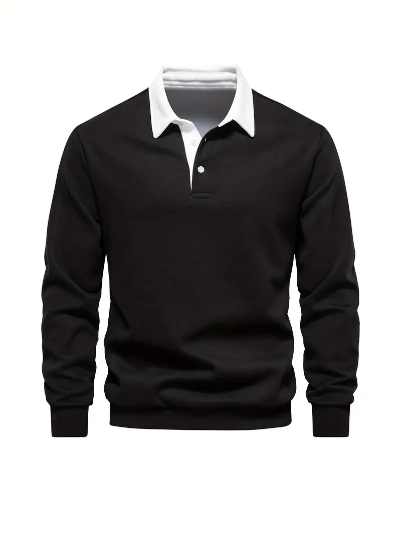 Suéter de mezcla de algodón con bloques de colores retro para hombre
