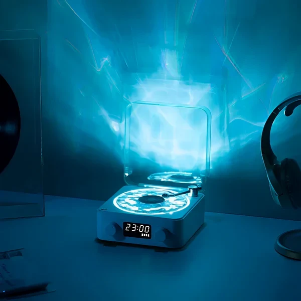 Vinilo ondulado - Altavoz tocadiscos retro