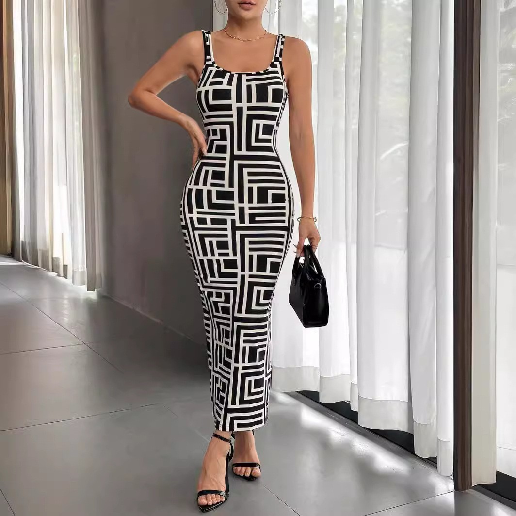 Vestido de chaleco estampado para mujer