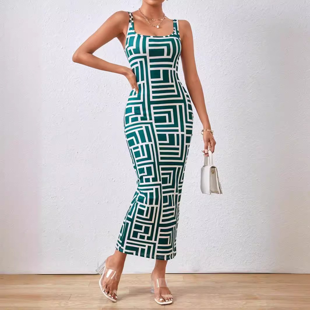 Vestido de chaleco estampado para mujer