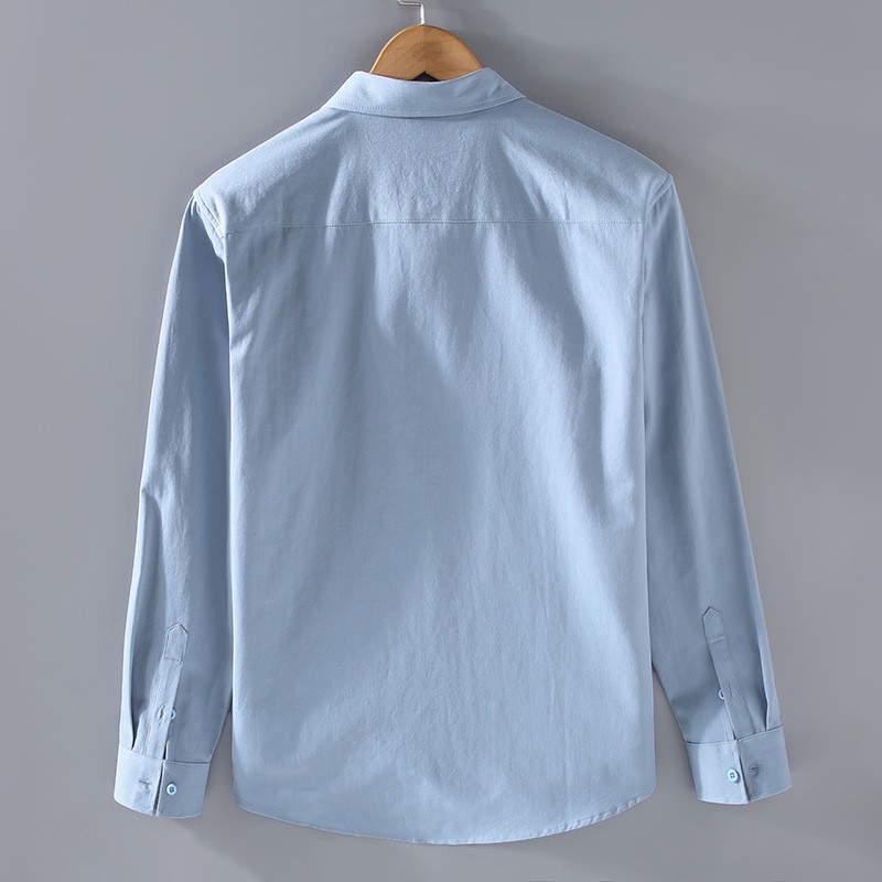 Camisa de algodón de manga larga para hombre