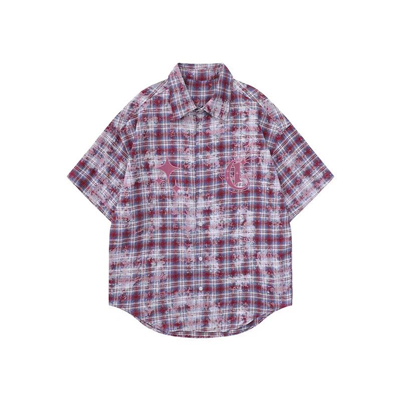 Abrigo camisero tie-dye con puños desmontables