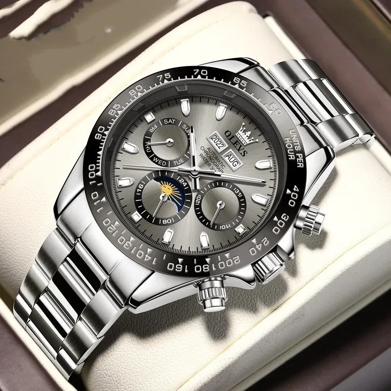 Reloj automático multifunción para hombre