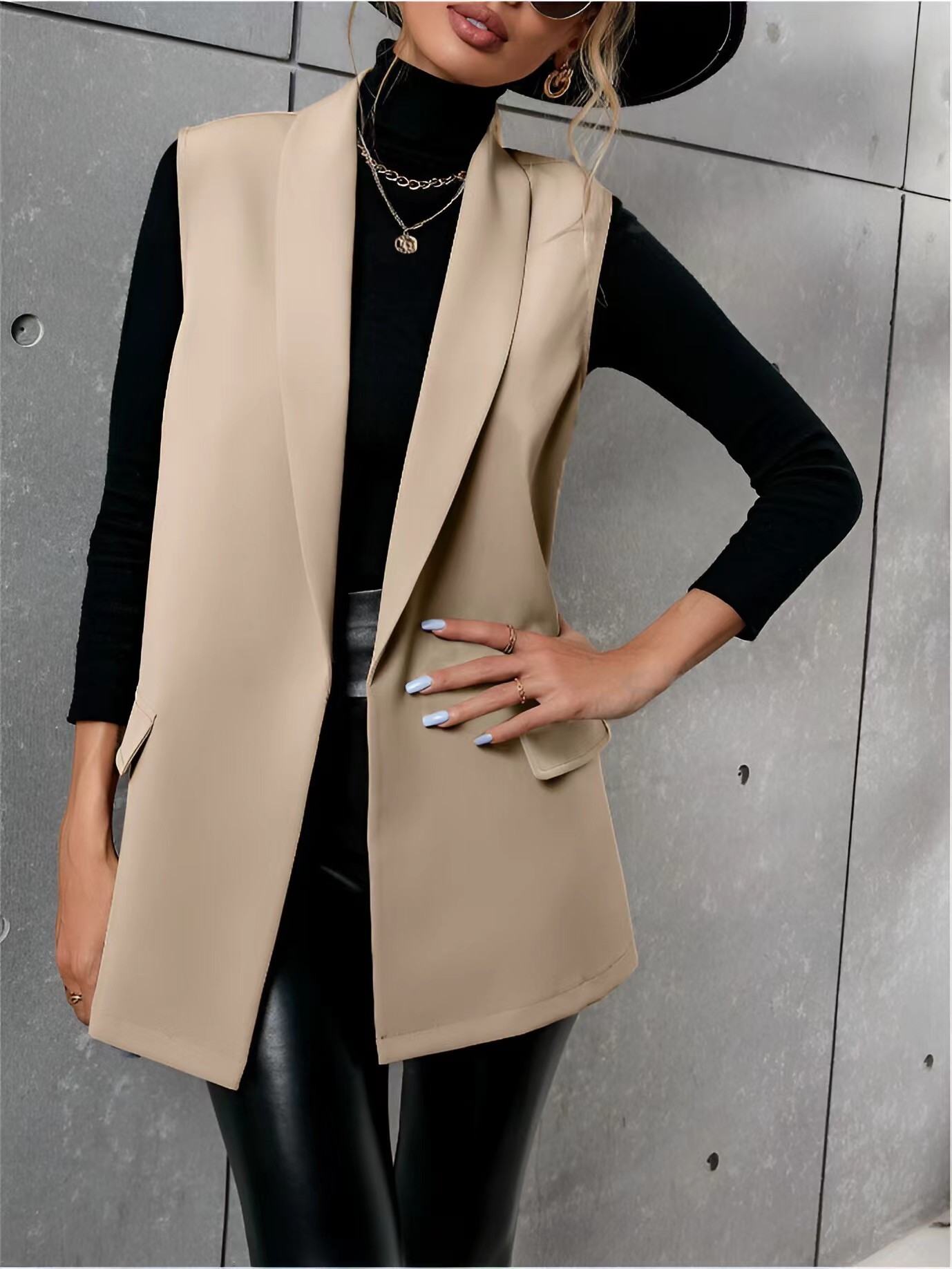 Chaleco de traje de viaje para mujer sin hebilla