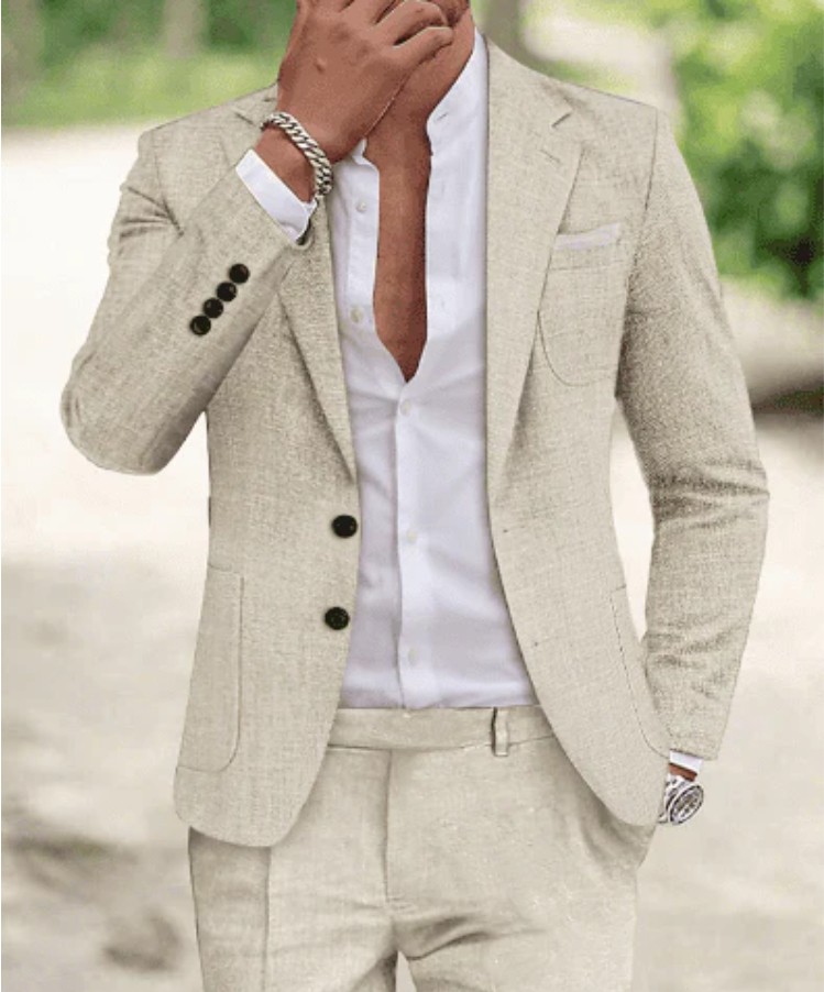 Traje para hombre con una sola fila de dos hebillas