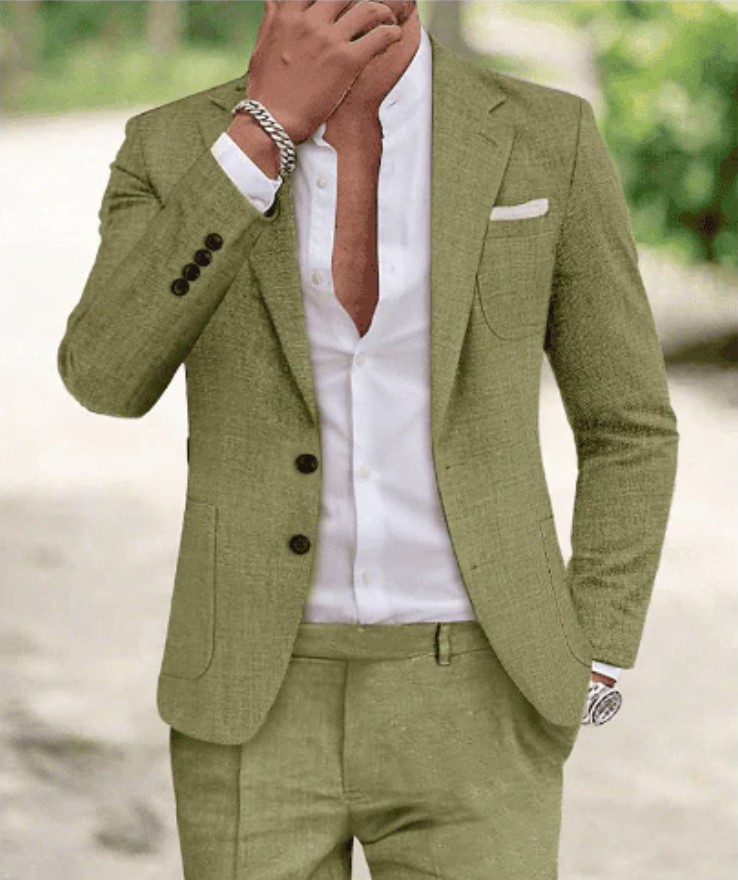 Traje para hombre con una sola fila de dos hebillas