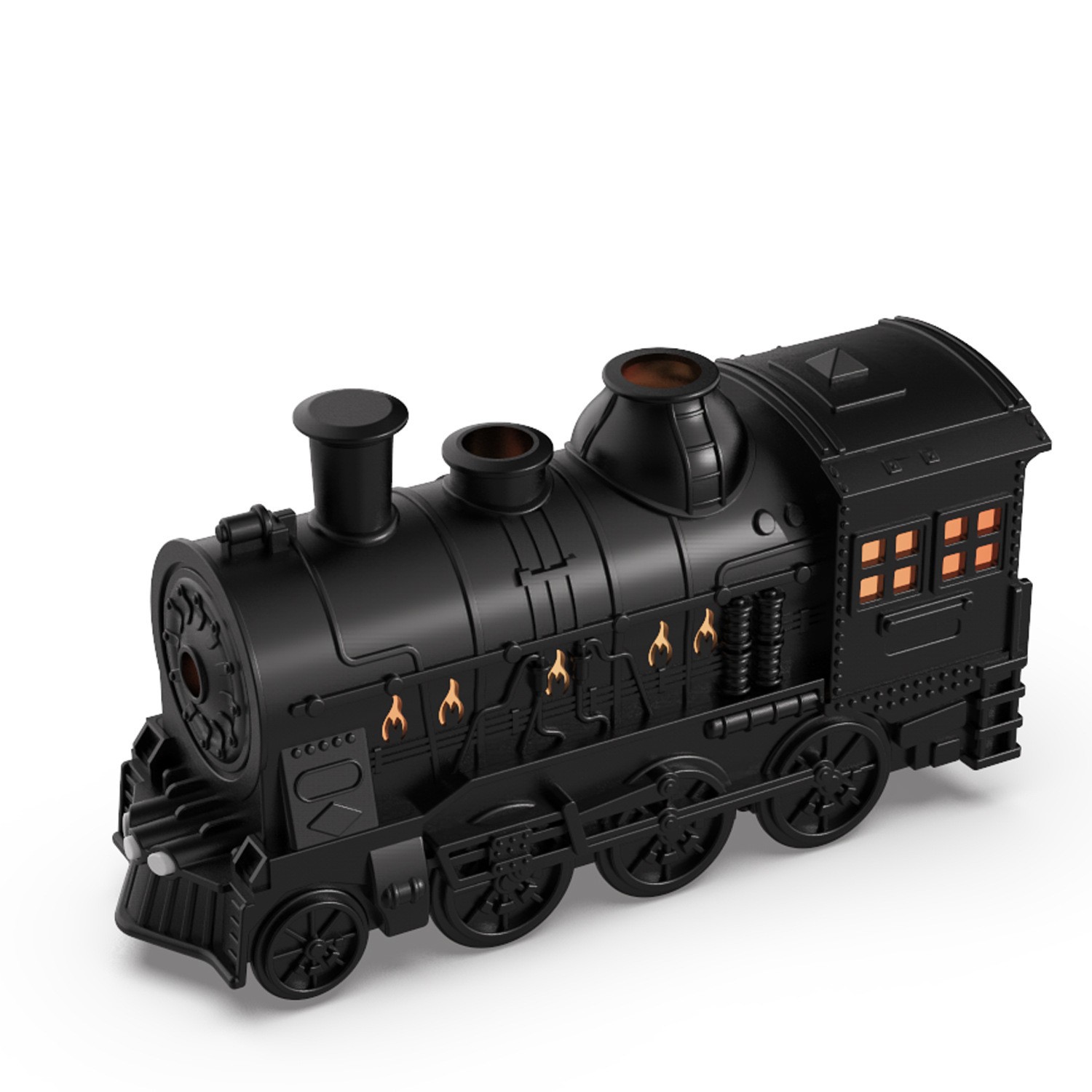 Difusor de aroma y humidificador ultrasónico WhisperTrains con anillo de humo y lámpara LED