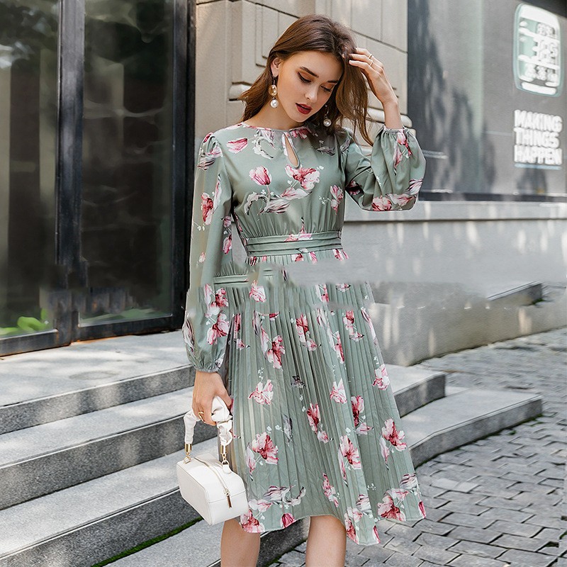 Vestido estampado dulce de estilo chino